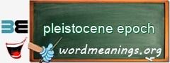 WordMeaning blackboard for pleistocene epoch